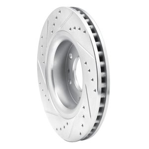 Buick Rainier Brake Rotor (1) - Front Right - R1 Concepts - Drilled & Slotted - Silver - `06-`09